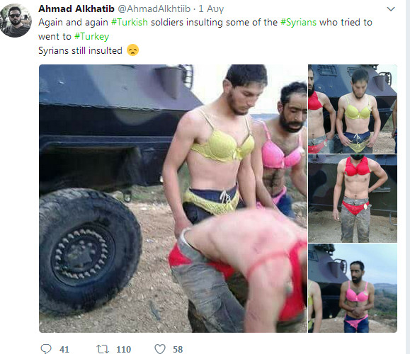 Νέο περιστατικό κακοποίησης προσφύγων από τους Τούρκους – Έντυσαν τους  Σύρους με γυναικεία εσώρουχα (εικόνες,βίντεο)